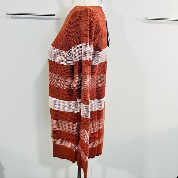 Market & Spruce Size Large Tawnee Cotton Waffle Stitch Sweater Neutral Layering - Picture 6 of 15